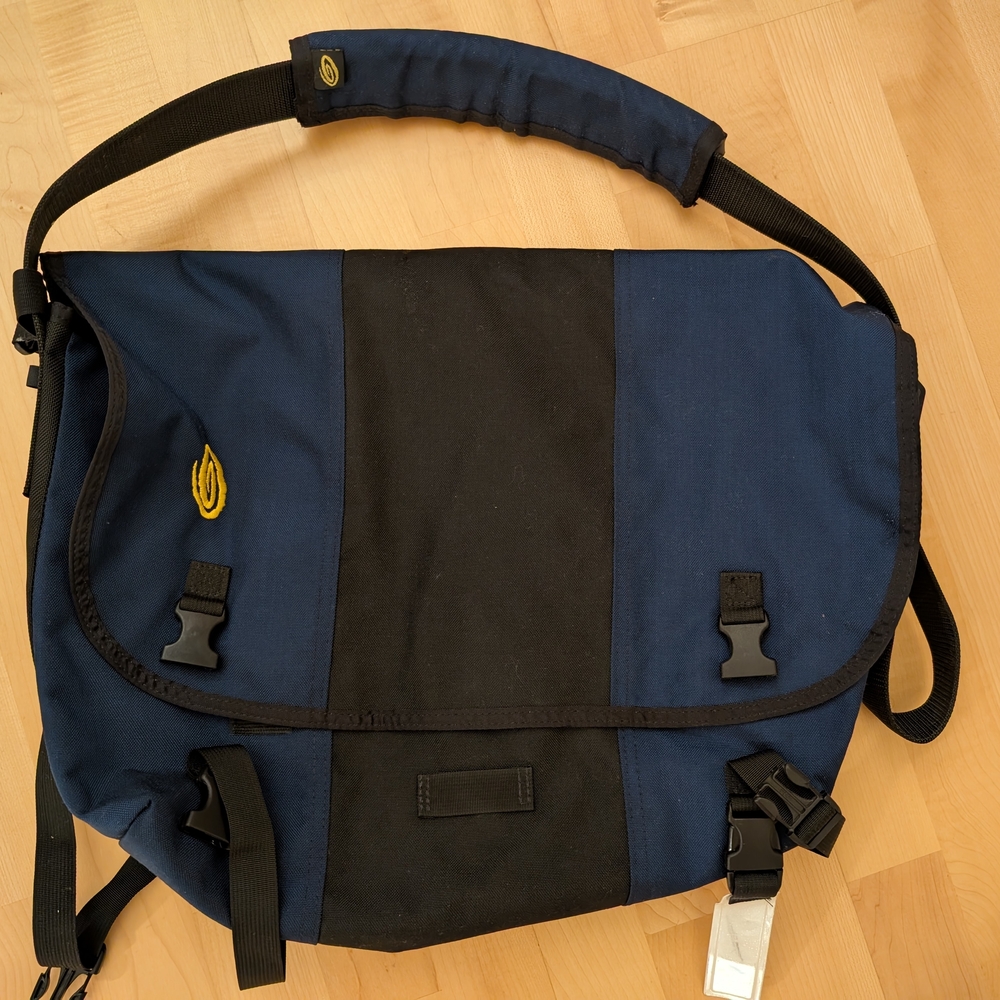 Navy and Black Messenger Bag